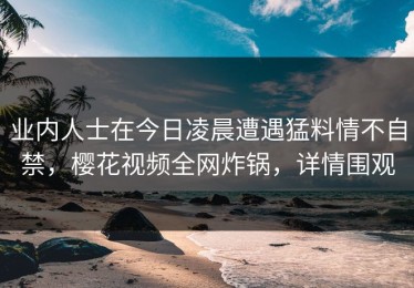 业内人士在今日凌晨遭遇猛料情不自禁，樱花视频全网炸锅，详情围观