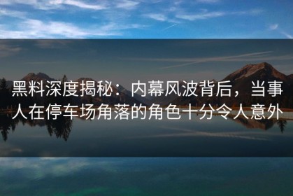 黑料深度揭秘：内幕风波背后，当事人在停车场角落的角色十分令人意外