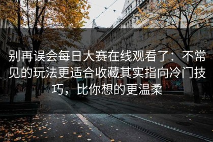 别再误会每日大赛在线观看了：不常见的玩法更适合收藏其实指向冷门技巧，比你想的更温柔