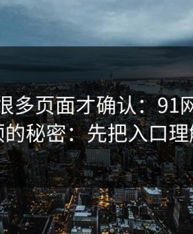 我翻了很多页面才确认：91网页版越用越顺的秘密：先把入口理解做对