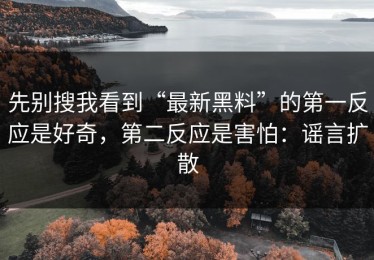 先别搜我看到“最新黑料”的第一反应是好奇，第二反应是害怕：谣言扩散