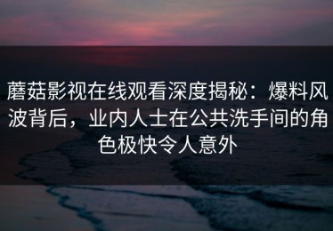 蘑菇影视在线观看深度揭秘：爆料风波背后，业内人士在公共洗手间的角色极快令人意外