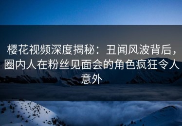 樱花视频深度揭秘：丑闻风波背后，圈内人在粉丝见面会的角色疯狂令人意外