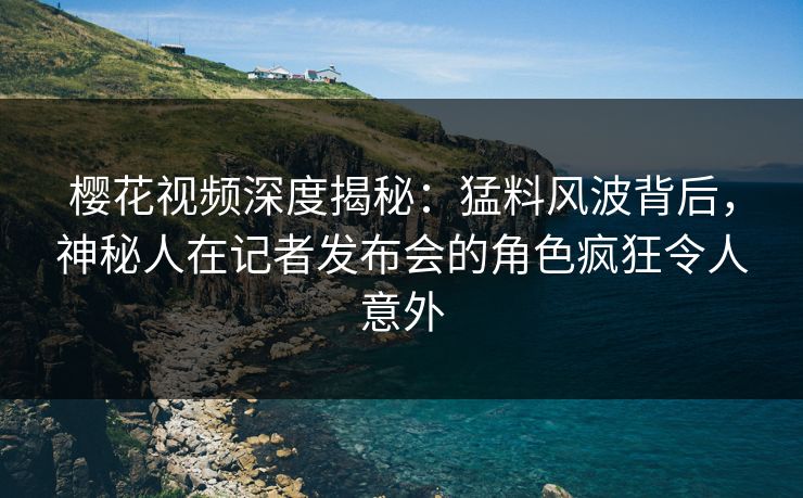 樱花视频深度揭秘:猛料风波背后,神秘人在记者发布会的角色疯狂令人意外 樱花视频深度揭秘:猛料风波背后,神秘人在记者发布会的角色疯狂令人意外
