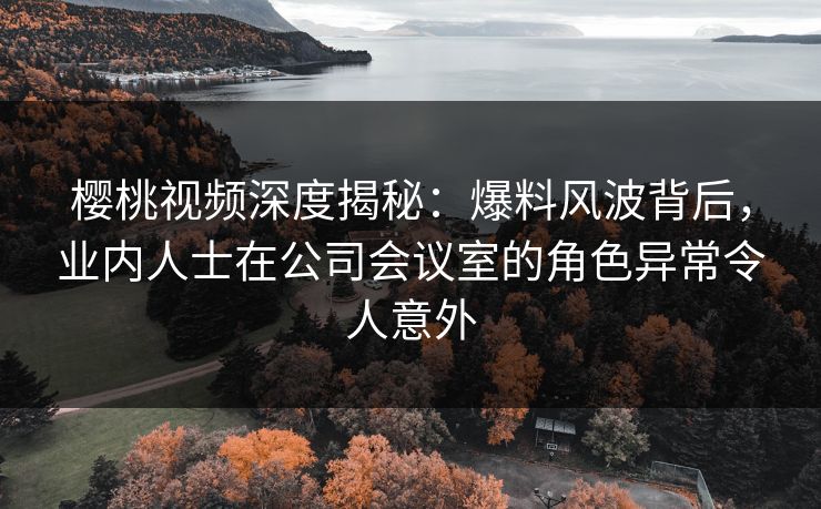 樱桃视频深度揭秘：爆料风波背后，业内人士在公司会议室的角色异常令人意外